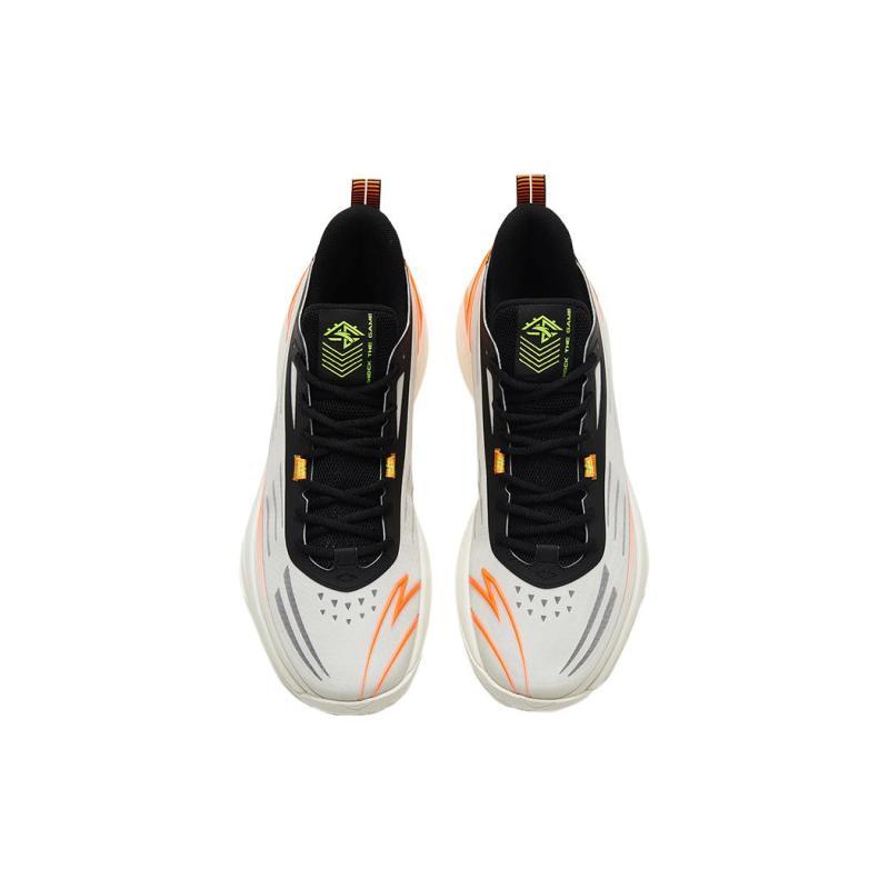 Anta Attack 5 Mutation Cushioning Anti-Slip And Wear-Resistant Low-Top Basketball Shoes Men's White Orange Sneakers 112331603-1