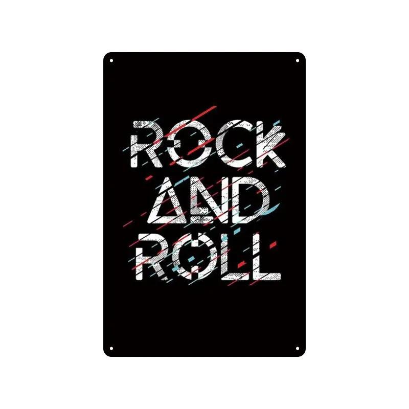 Vintage Rock Music Metal Tin Signs  Retro Wall Art Decor for Home Living Room Bedroom Hallway Garage Club Bar  Unique Plaques