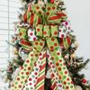 Large Green Bow Christmas Tree Topper Bow Wreath Linen Bowknot Decorations  Ornaments