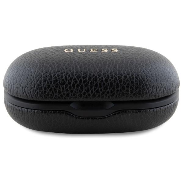 Guess Słuchawki Bluetooth Gutwspgtspsk   Tws + Stacja Dokująca Czarny/Black Grained Classic Logo