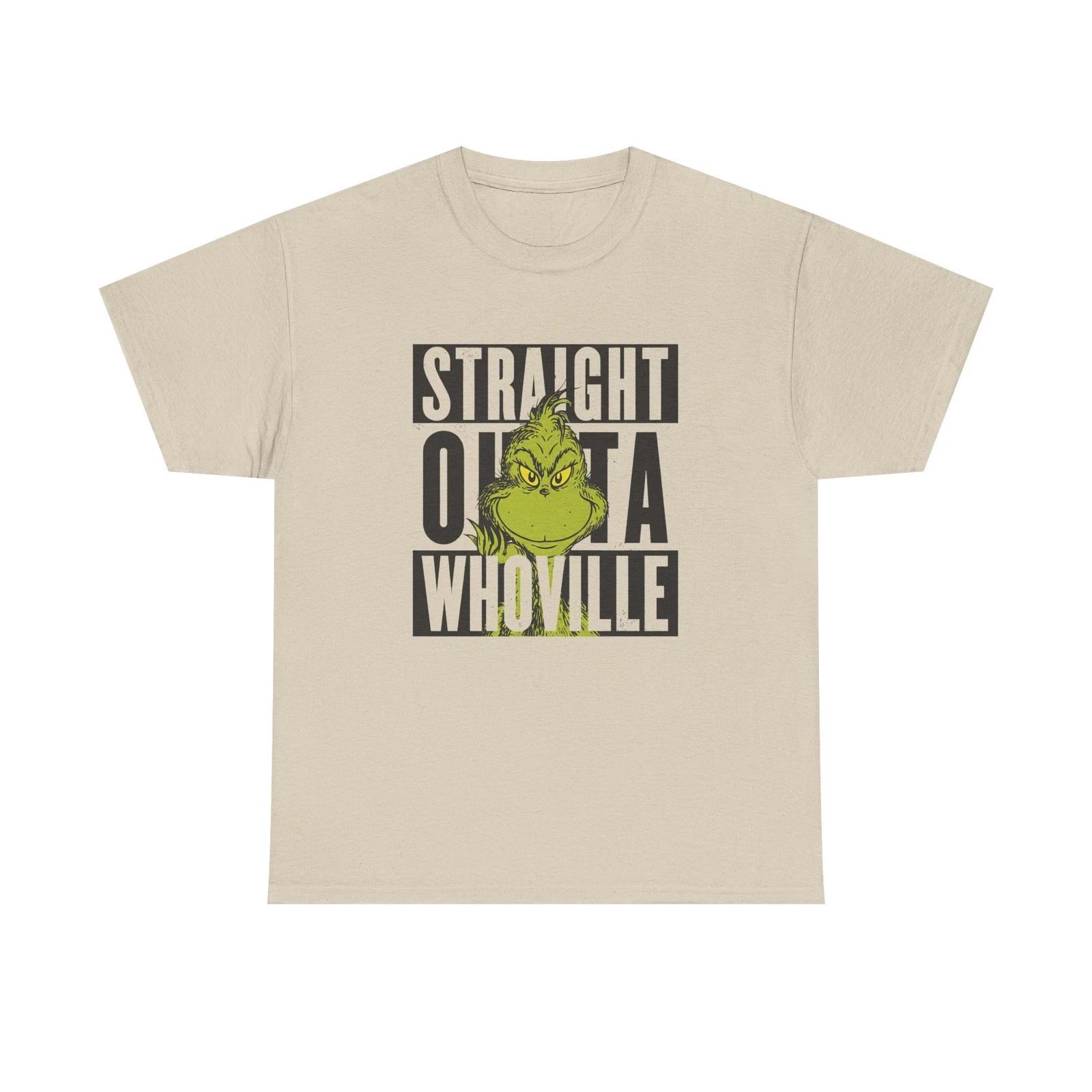 Straight Outta Whoville T-Shirt | Grinch Christmas Tee L