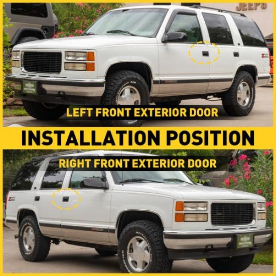 Exterior Door Handle W/ Lock Cylinder For Chevrolet C1500 GMC K1500 95-00 Front