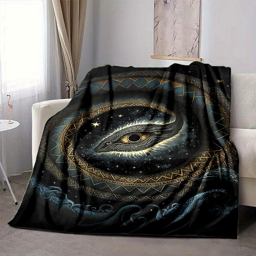 1pc Serpent Universe Blanket, Lightweight Flannel Throw Blanket for Sofa, Bed, Travel, Camping, Living Room, Office, Couch, Chair, and Bed