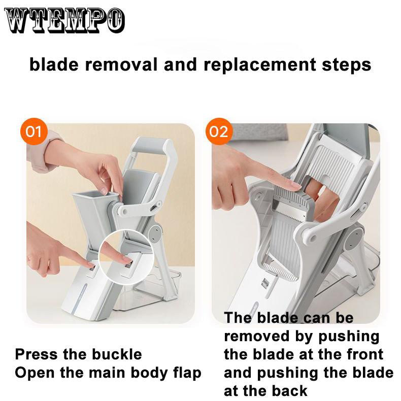 WTEMPO Sebze Kesme Aleti Ev Çok fonksiyonlu Çıkarılabilir Tel Silgi Patates Parçalama Aracı Üçü Bir Arada Tel Kesici Dilimleme