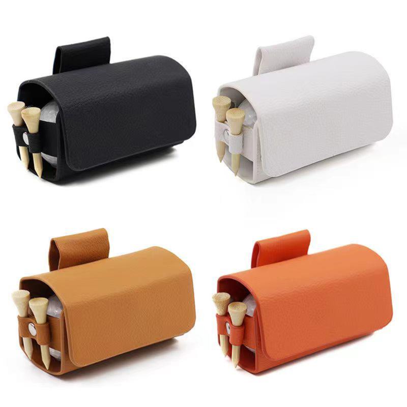 Outdoor Golf Ball Pouch Bags Outdoor Travel Golf Club Case Leather Portable Waist Pouch