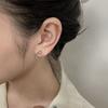 New Fashion Simple Geometric Personalized 925 Sterling Silver Hollow Circle INS Cross Double Ring Circular Earrings TYB623