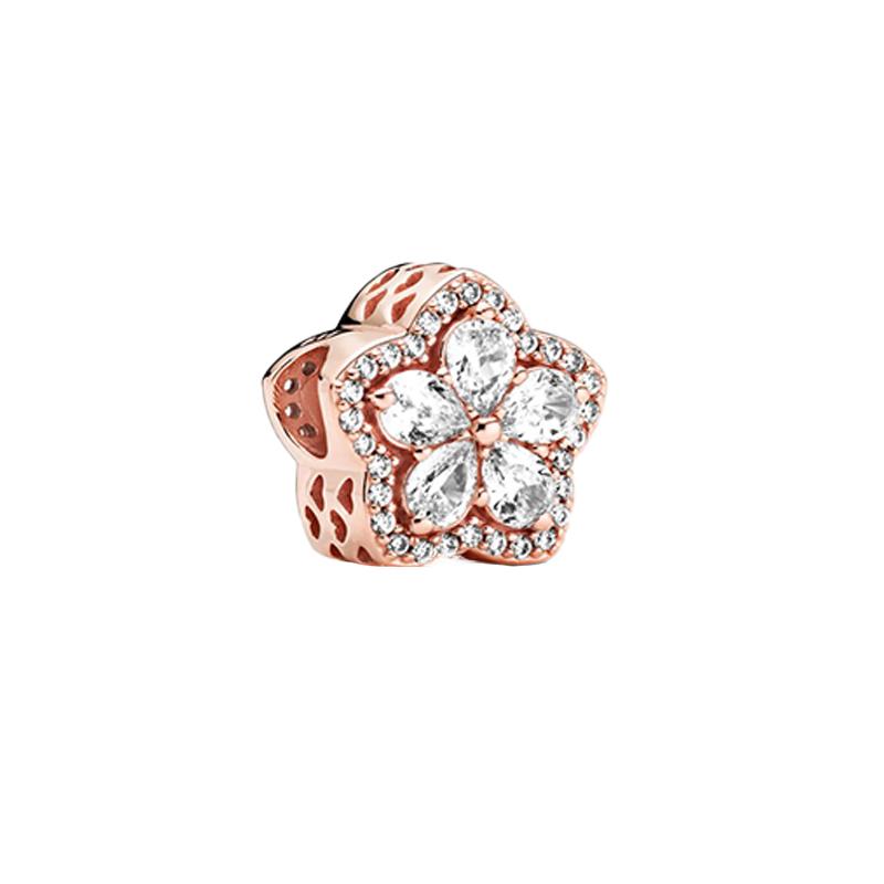 Pandora Snowflake Glow Pavé Charm Women s Rose Gold 789224C01