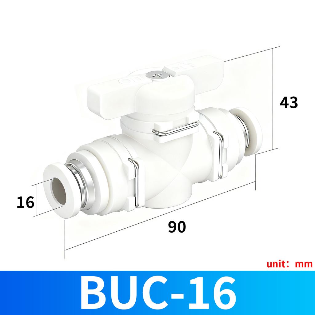 BUC 4mm 6mm 8mm 10mm 12mm 14mm 16mm Connettore Rapido Pneumatico a Innesto Manuale Valvola a Rotazione Interruttore Manuale Limitatore di Corrente