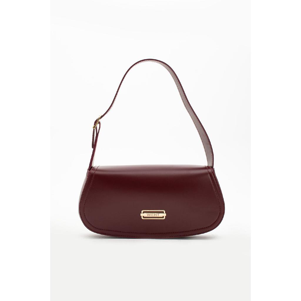 Women's Baguette Lined Snap Closure Handbag And Shoulder Bag