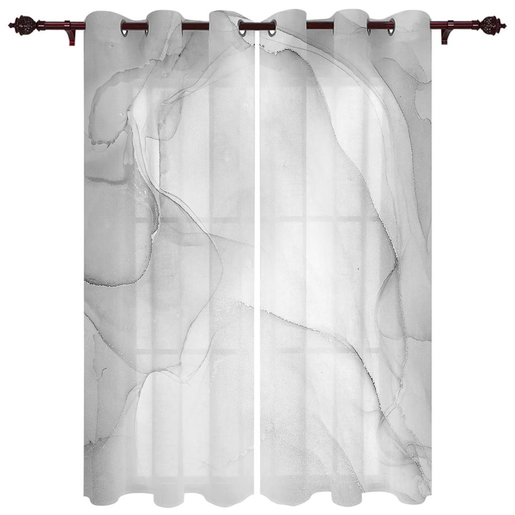 Vorhänge mit Marmorstruktur für Schlafzimmer, Fensterbehandlungen für die Küche, Volantvorhänge für das Wohnzimmer
