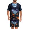 Men's Halloween Pajama Set with Fun Print, Relaxed Fit Sleepwear for Holiday