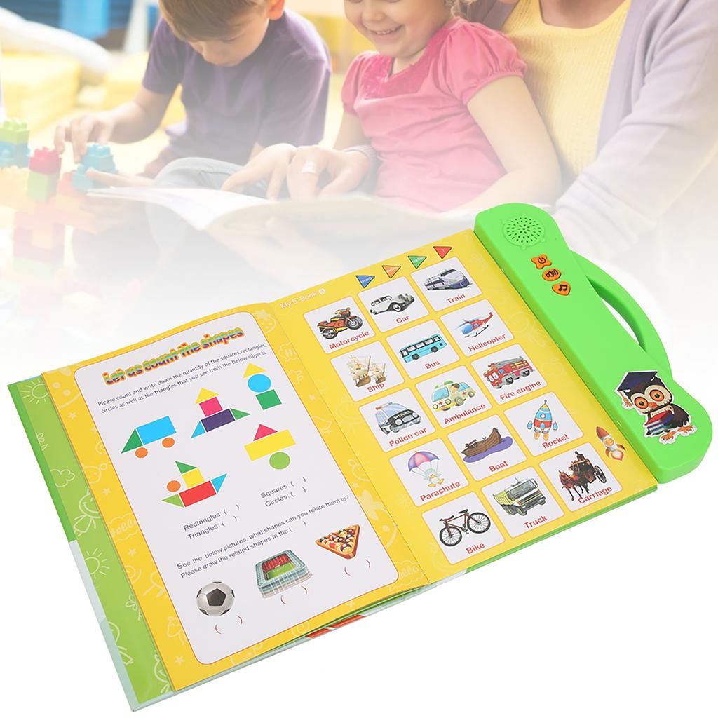 Kid English E Book Electronic Sound Book Educational Toy Reading Machine With Learning Pen(Orange )