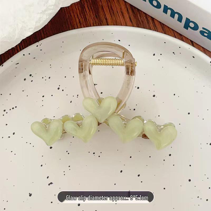 

Korean Fresh Style Heart Claw Hair Clip - 2025 High-End Temperament Shark Claw for Women Individually Packed