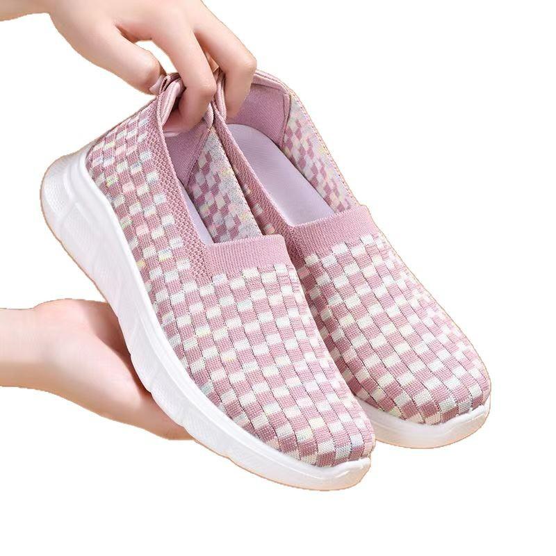 Upgrade Netzschuhe neue flache Mund-Mutter-Schuhe dicke Sohle lässige Lauf-Tanzschuhe