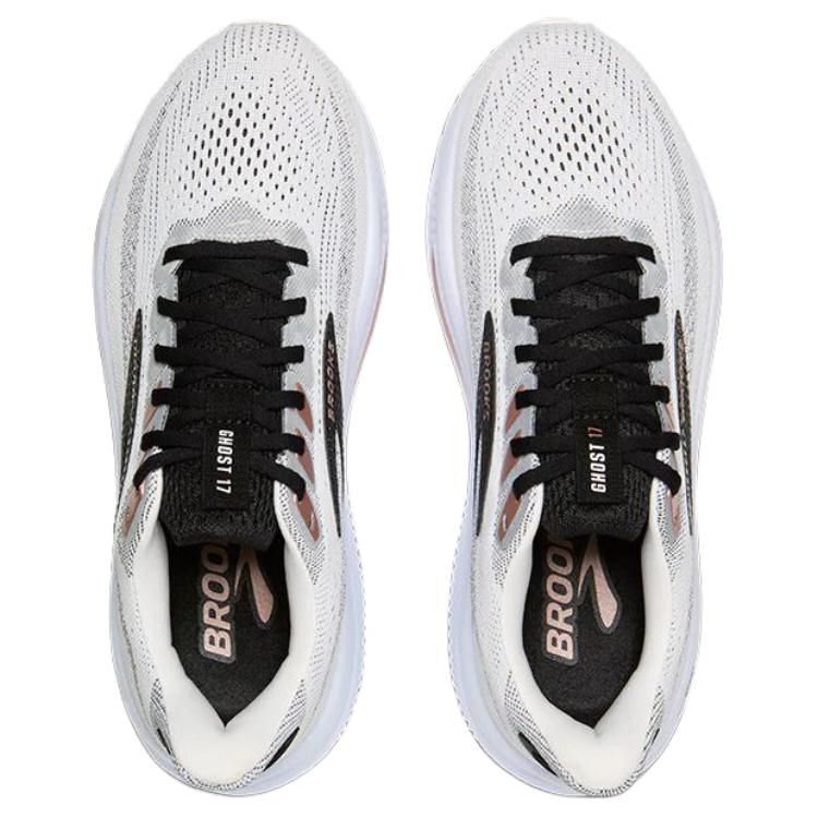 Brooks Ghost 17 White Black Rose Gold Women Sneakers 120431-1B-105