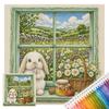 Stitch Kit 45x45cm Landscape 11CT Stamped Canvas 3 Strand Cotton Thread Embroidery DIY Beginner