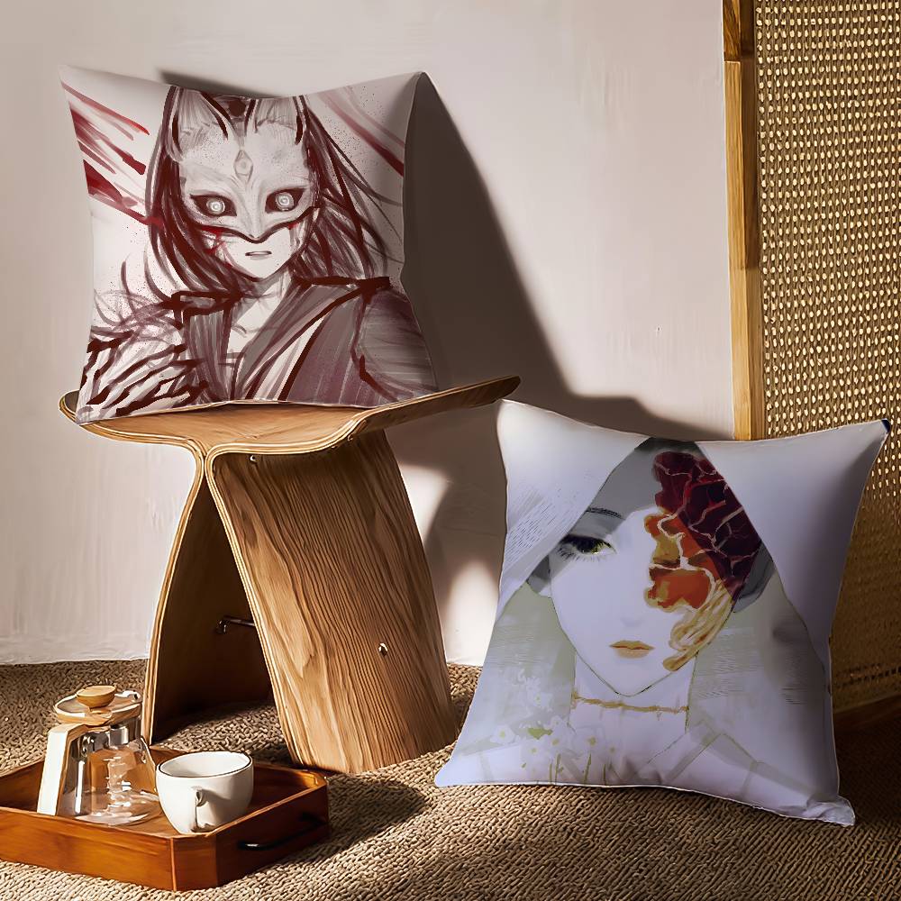 Game Si-ilent Hill F Pillow Case Sofa and Living Room Decorative Cushion Covers Dust-proof and Mite-proof Invisible Zipper