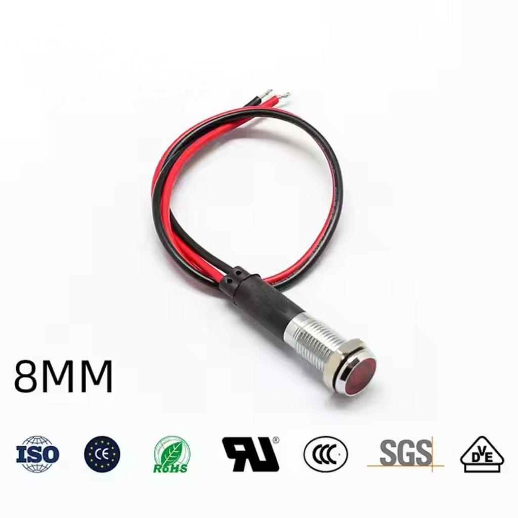 Factory Direct Sales Metal Waterproof Illuminated Motorcycle Indicator Light Turn Signal with 20cm Length Wires