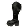Muffin thick-soled small man thin long tube knight boots women's 2025 autumn and winter new black heightening medium tube long boots