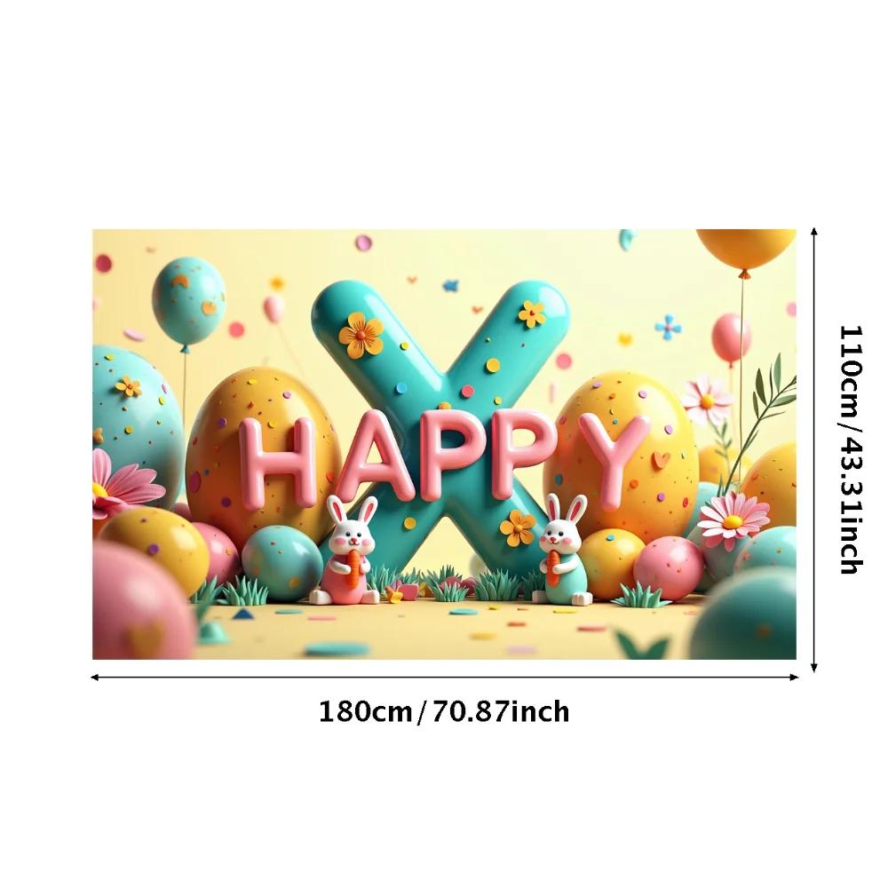 Easter Bunny Decoration Background Easter Eggs Banner Photography Props Outdoor Garden Decors Easter Party Home Supplies 2025