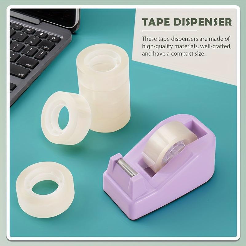 1pc Pink PVC Tape Dispenser with Clear Window for Office, Home, Crafts Ideal Gift for Halloween, Thanksgiving, Christmas, Easter, Cute Tape Dispenser