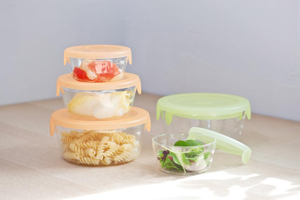 Hario Stacky Set of Clear Coffee, 3, Orange, SYT-2418COR