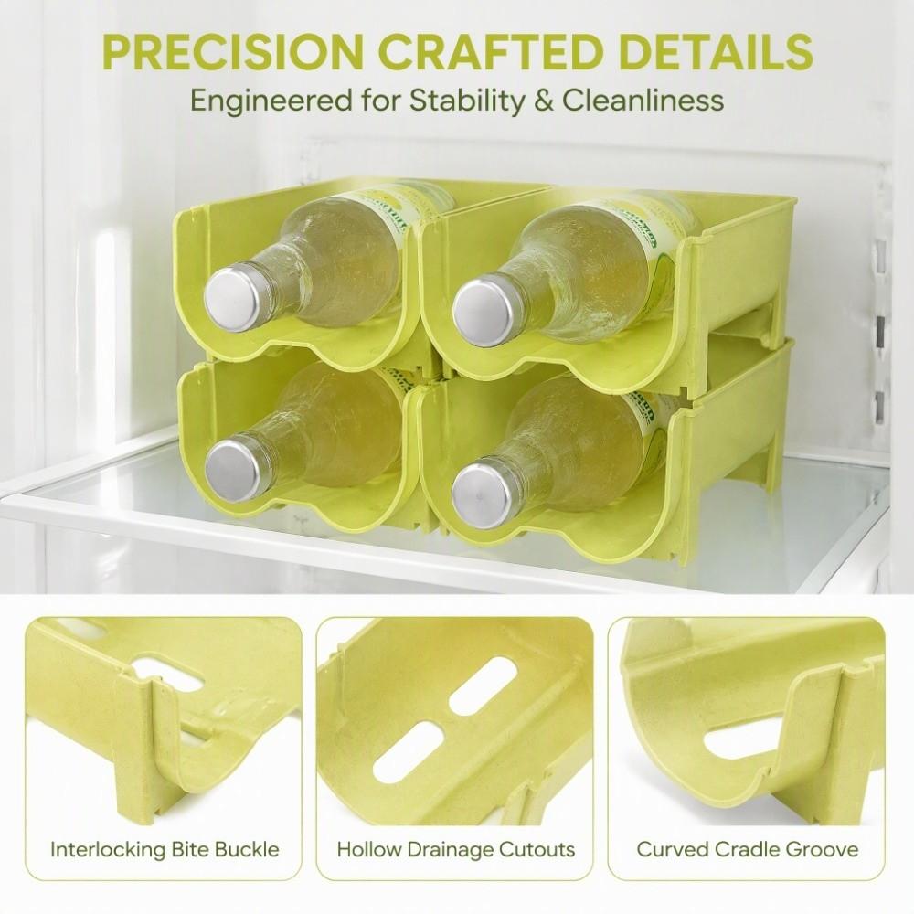 2PCS Green Can Organizer Layered Structure Stackable Can Holder Drink Storage Holder  Refrigerator