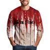 Men's Halloween Print Raglan Dralan Three-quarter Sleeve Casual Top