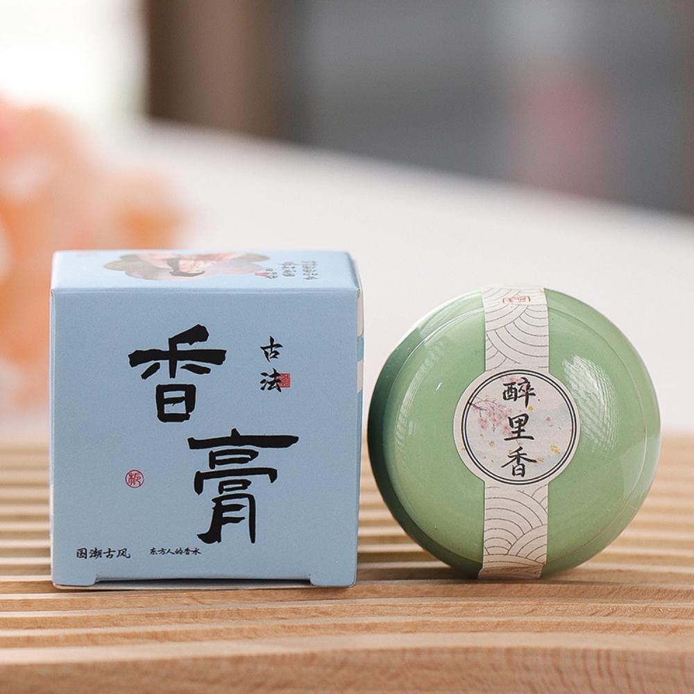 

Древний твердый бальзам Маленькая керамическая баночка Свежий легкий аромат Твердый бальзам в древнем стиле Стойкий аромат 04