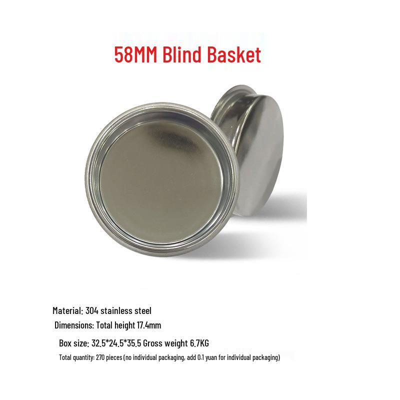 Stainless Steel Coffee Powder Bowl Filter: Single/Double 51, 58 & 53 Blind Bowl Options