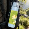 1PC White Kitten Green Background 750ml Color Plastic Sports Water Bottle Leakproof Flip Straw Lid For Sports Office Home Use