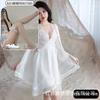 Sexy Underwear Big Butterfly Pure Desire Mesh Pajamas Plus Chest Pads Gather Nightgown Robe Women's Loungewear Set