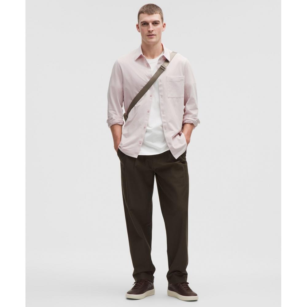 Lululemon Commission Long Sleeve Shirt  Pocket White Porcelain Pink