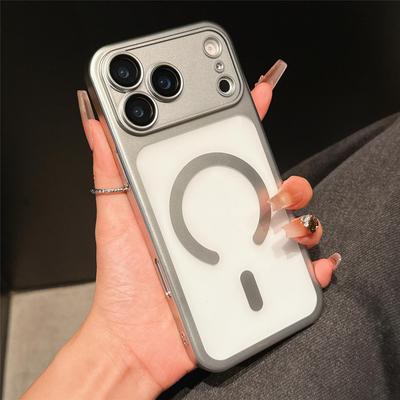 Ultra Thin Nano Matte Translucent Hard PC Case for iPhone 17 Air 16 15 14 11 Pro Max For Magsafe Plating Bumper Cover