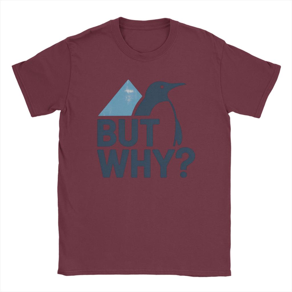Nihilist Penguin But Why Meme T Shirts Unisexs Cotton Vintage TShirts Round Collar Tees Short Sleeve Tops Big Size