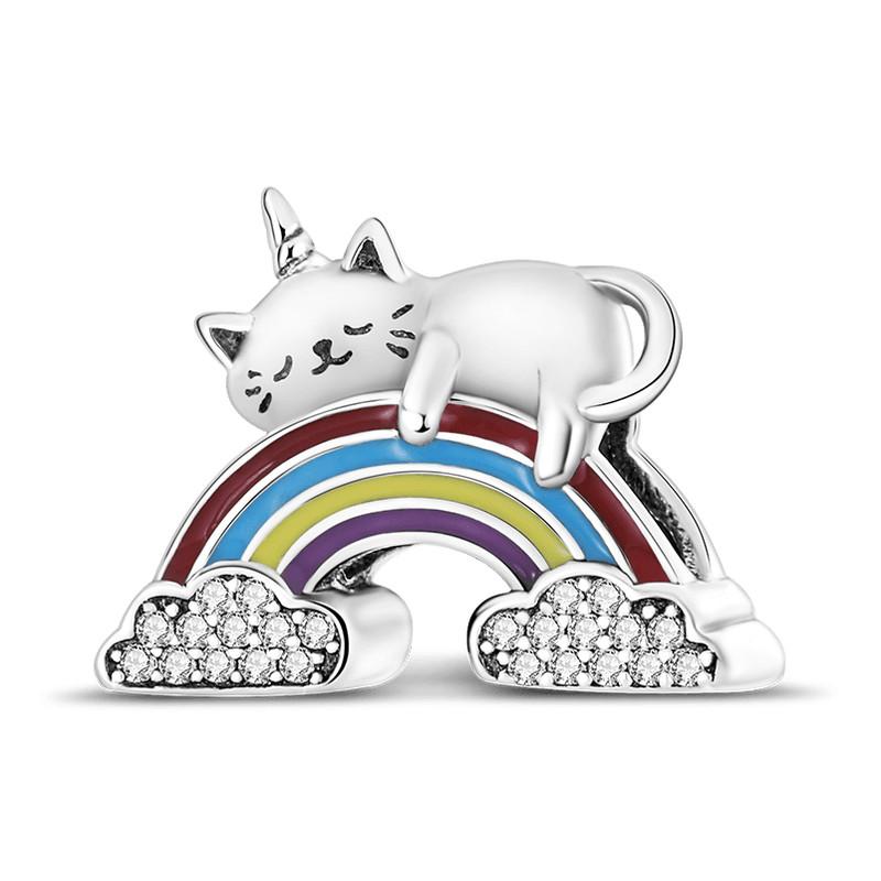 Cute Cat Dogs Charms Fit Fashion Original Bracelets Pet Paw 925 Silver Bulldog Schnauzer Akita Dog Beads DIY Jewelry Making