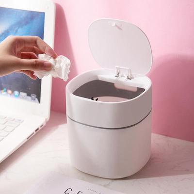 Mini Flip-Top Schreibtisch-Mülleimer mit Aufbewahrung – Waschtisch- & Arbeitszimmer-Abfalleimer