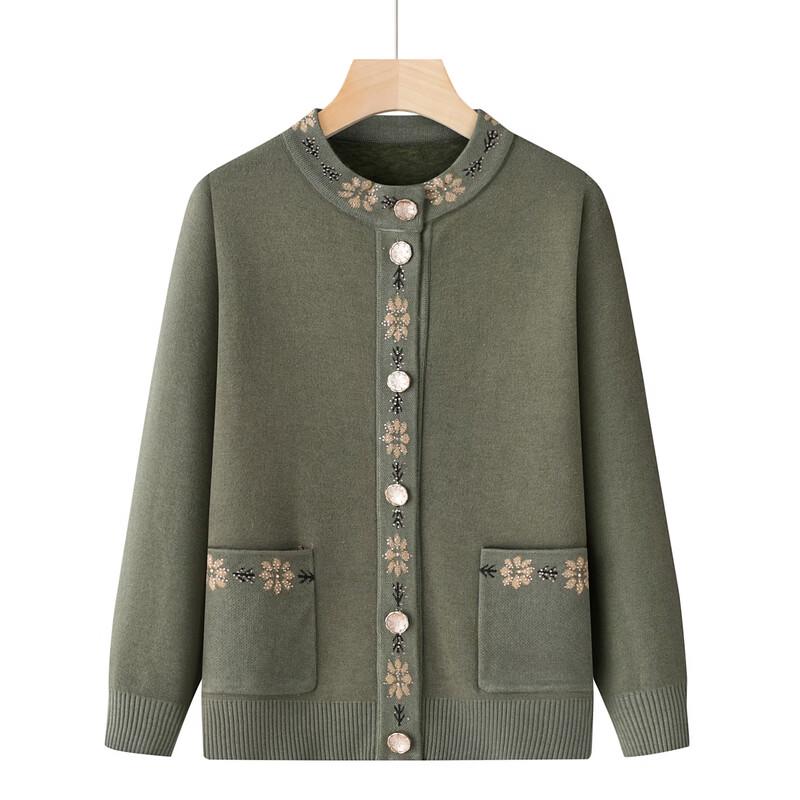 Hodo Women's Floral Knit Cardigan for Elderly