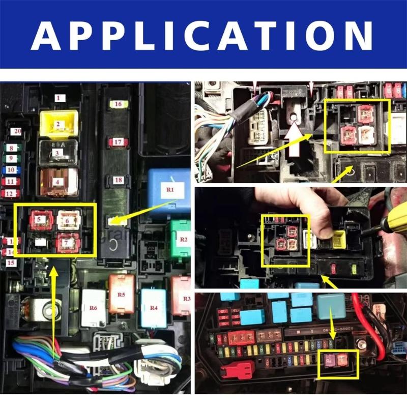 36Pcs Low and Tall/Standard Profiles Box Shape Fuses 20A 30 40 50A 60A 80A Car Cartridge Fuses for Trucks Car