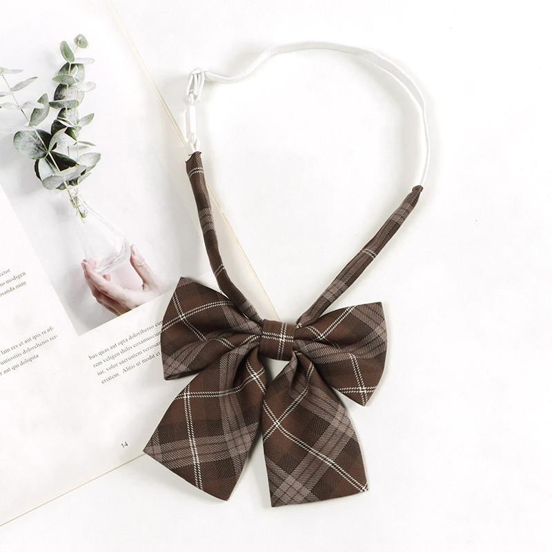 Checkered Retro Brown Striped Tie And Bow For Casual School Outfits Gifts And