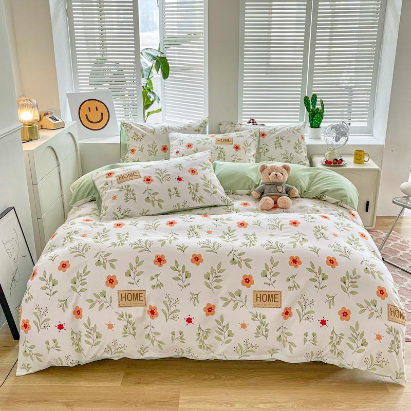 Chic Botanical Duvet Cover Garden Floral Bedding Set 4 Pieces Leaves Duvet Covers Set For Girls Women Farmhouse Comforter Cover