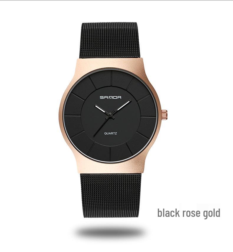 Sanda Unisex Blue Light Fashion Quartz Watch with Mesh Band