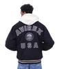 Wool Mossa Varsity Size L Jacket, Men's, (120), Navy, 783-4252026