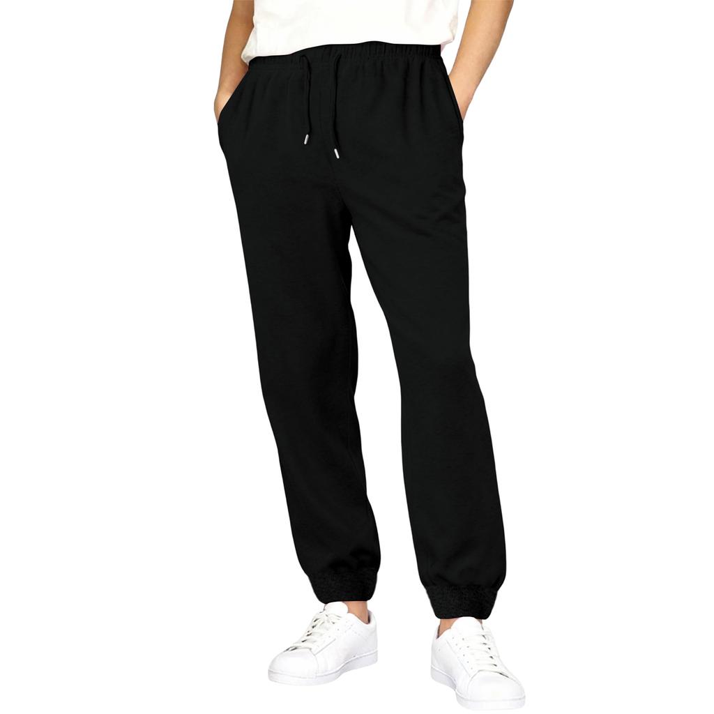 Men's Athletic Pants With Drawstring Elastic Waistband, Wide-Leg Design, Casual With Pockets