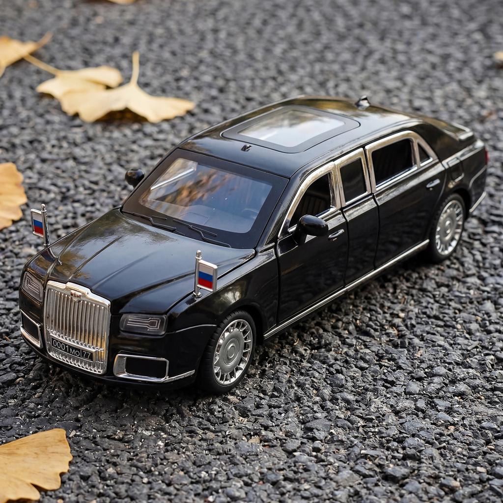 1:24 Aurus Motors Aurus Senat Russie Limousine Alliage Métal Modèle Réduit Voiture Ornements Tendance Maison & Décoration Bureau Ordinateur