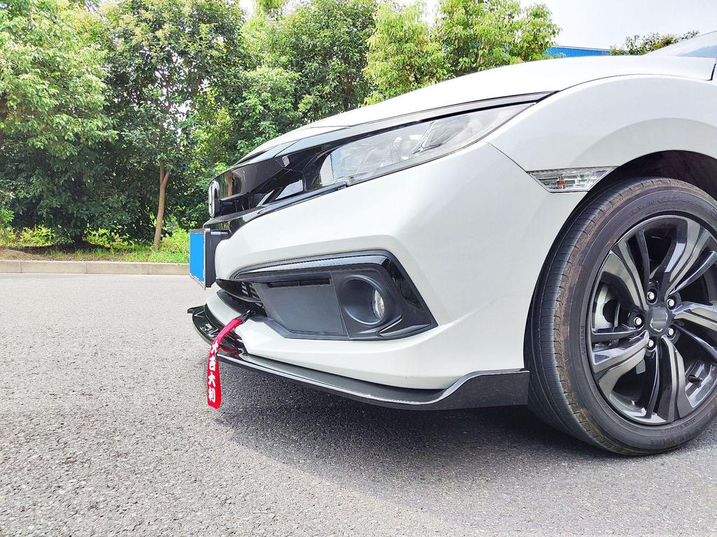 Civic 16th-20th Gen Front Lip Splitter & Rear Spoiler Kit with Double/Single-Layer Side Skirts