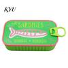 Organized Clavicle Chain Case Sardine Tin Jewelry Box with Fishbone, PLA Vintage Compact Size Decorative Vanity Accessory Organizer, Portable Storage