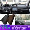 Car Dashmat Black Leather Dashboard Cover Suede Leather Dash Mat Pad Sunshade Accessories for Subaru Forester Xv 2013-2018 SG SH