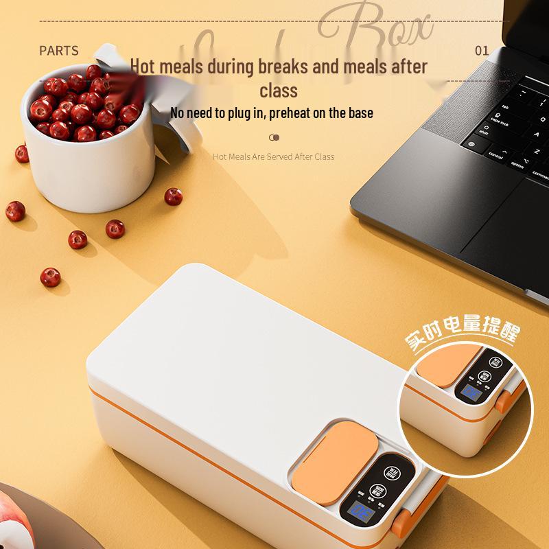 Portable Rechargeable Heating & Insulation Lunch Box for Office Workers & Students - Wireless, Water-Free Bento Box