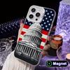 USA America Flag White Translucent MagSafe Mobile Phone Case for iPhone 17 16 15 14 13 12 11 X XR XS Air Pro Max Plus Cover